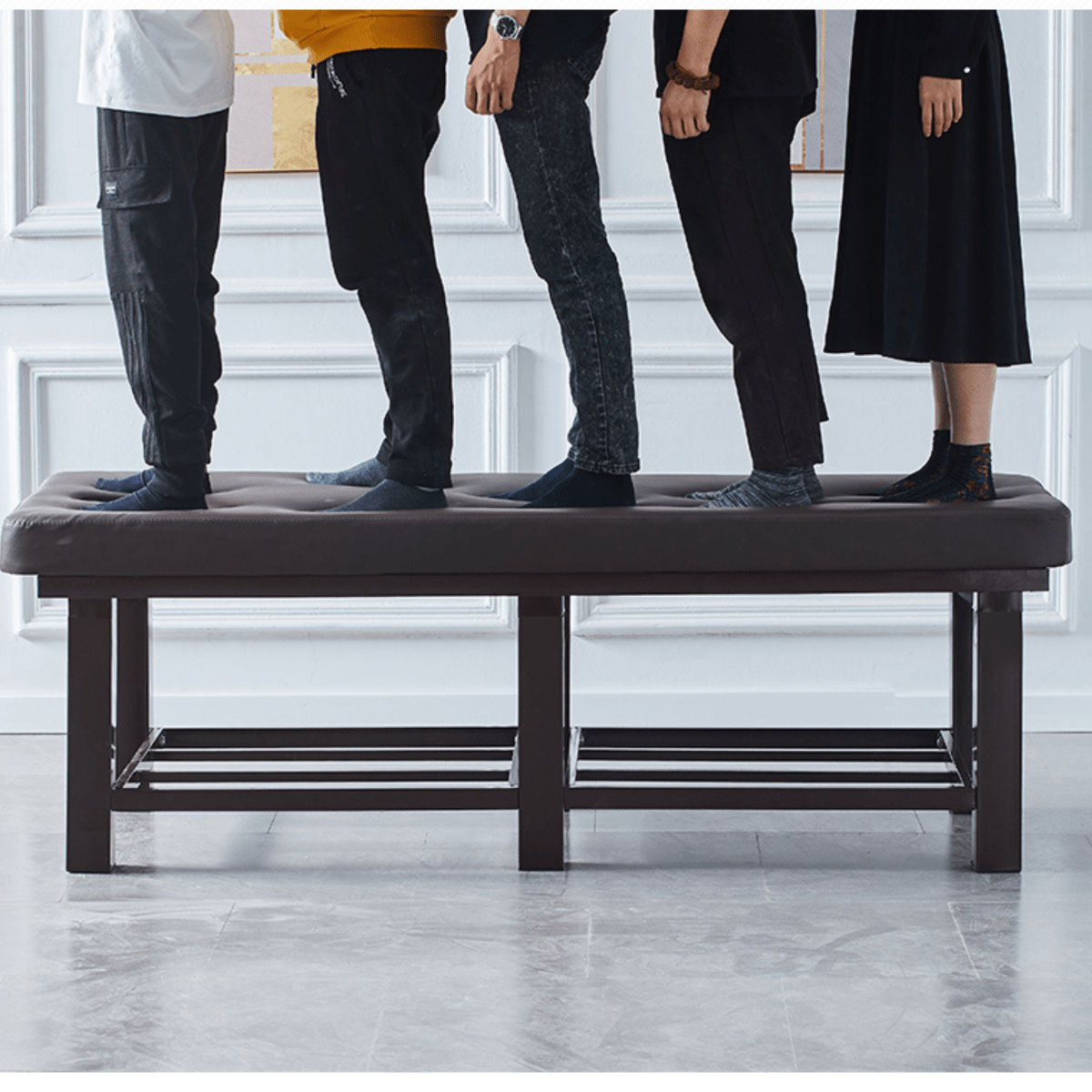 Brown Leather Massage Table - 190x80 - Azen