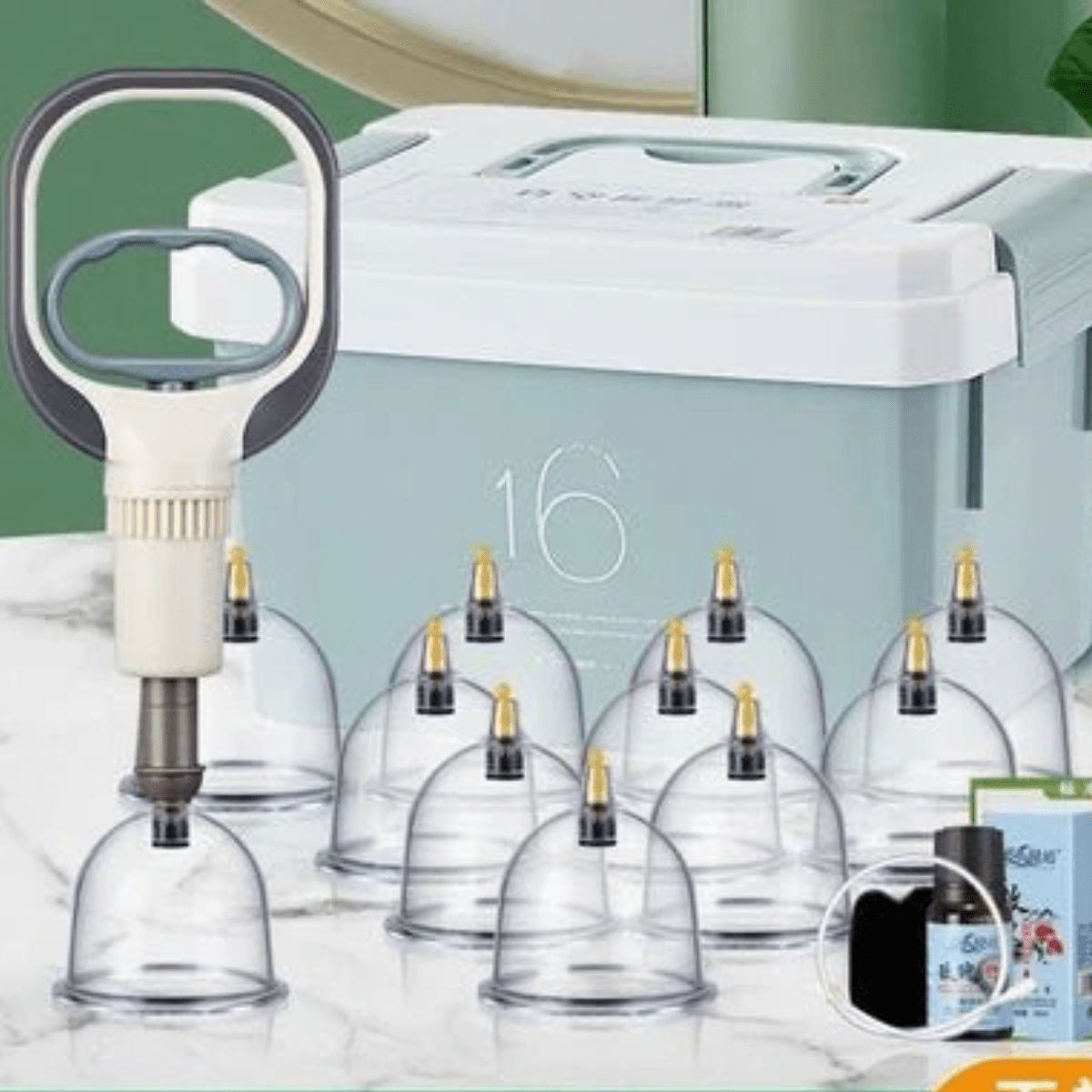 Plastic Cupping Therapy 24 Piece Set – Complete Kit - Azen