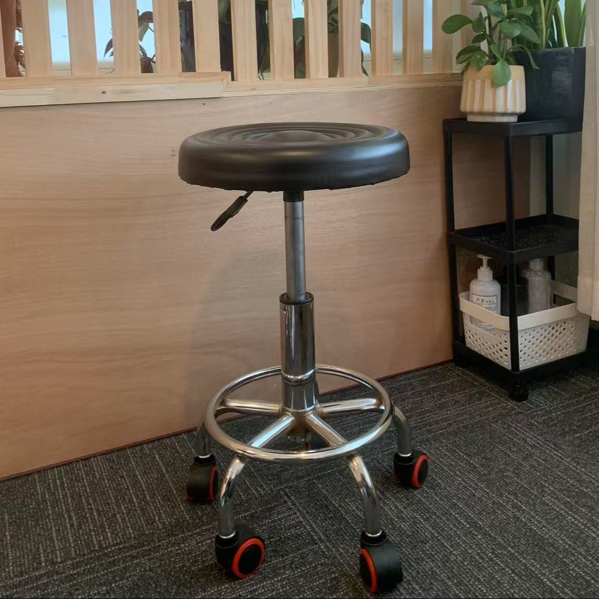 Black Swivel Massage Stool – Adjustable Height - Azen