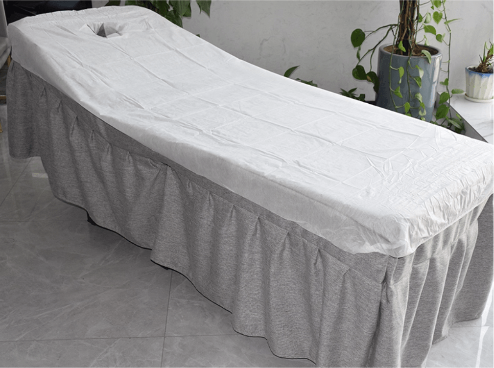 Disposable Fitted Massage Table Cover with Face Hole – Pack of 10 - Azen